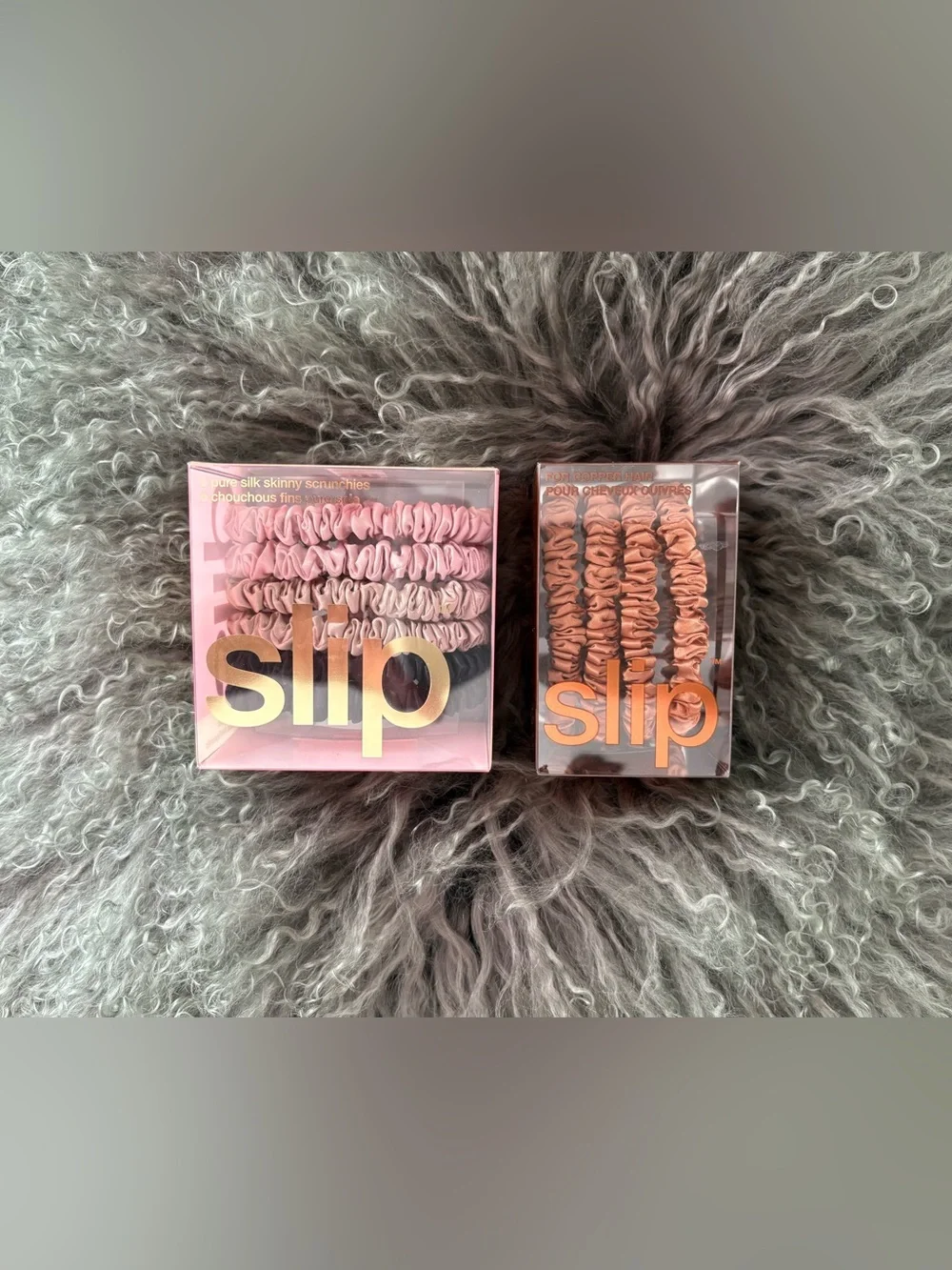 Slip Pure Silk Skinny Scrunchies Set of 10 - Pink, Caramel, Black & Copper Brown